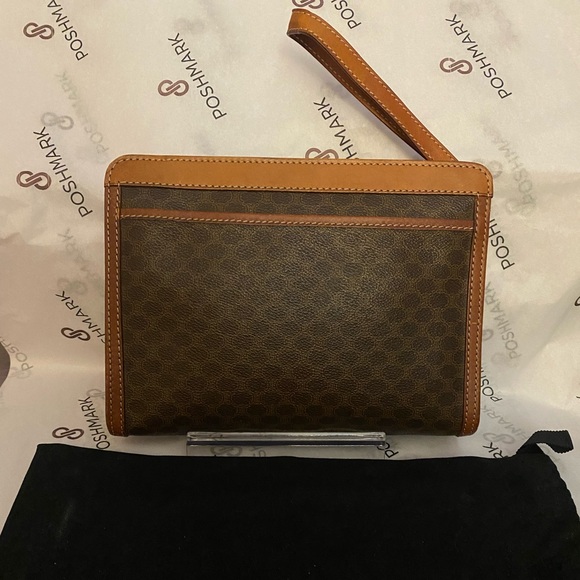 CELINE Vintage Brown Macadam M92 Wristlet/Clutch bag - Picture 5 of 14